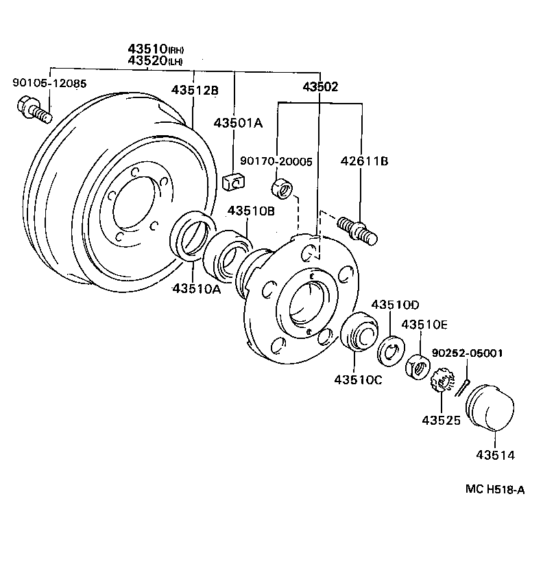  DYNA TOYOACE |  FRONT AXLE HUB