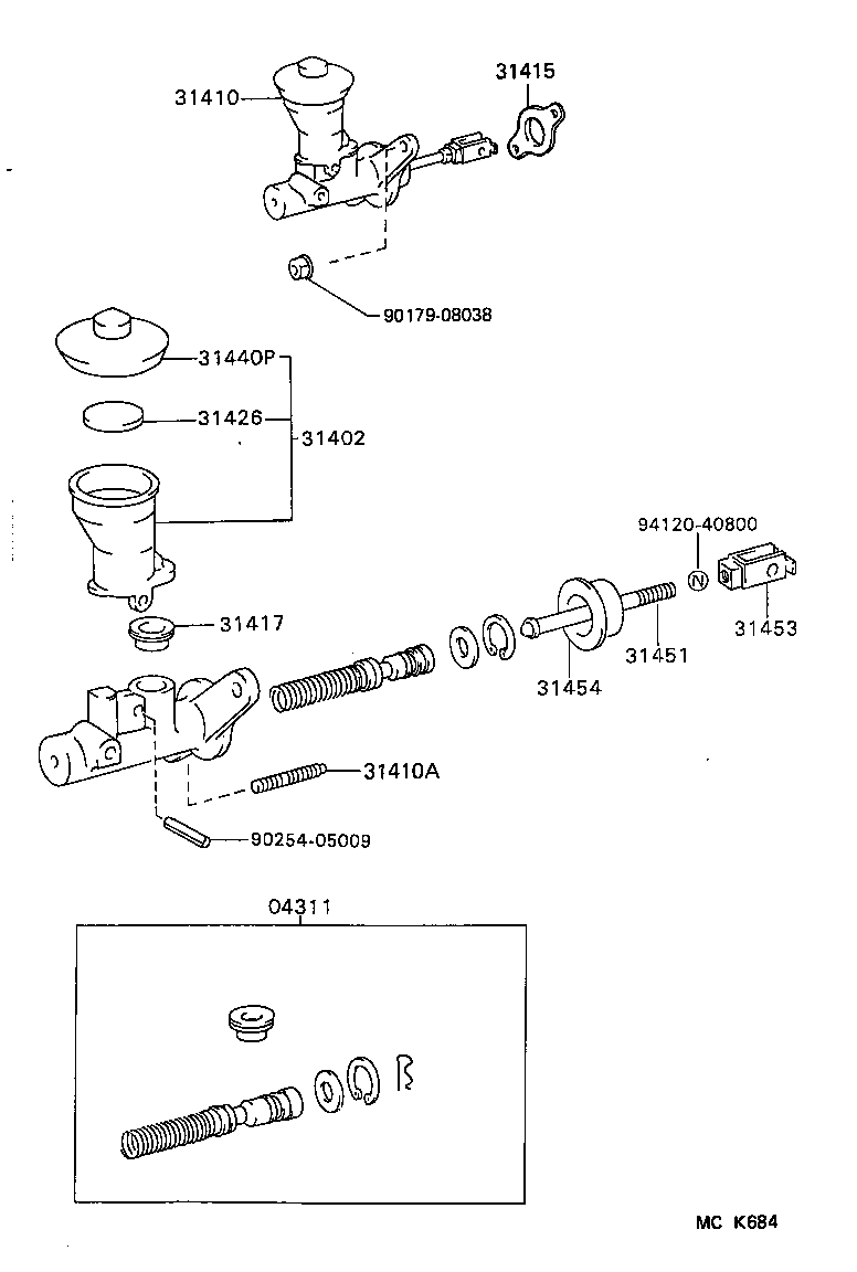  LAND CRUISER S T H T |  CLUTCH MASTER CYLINDER