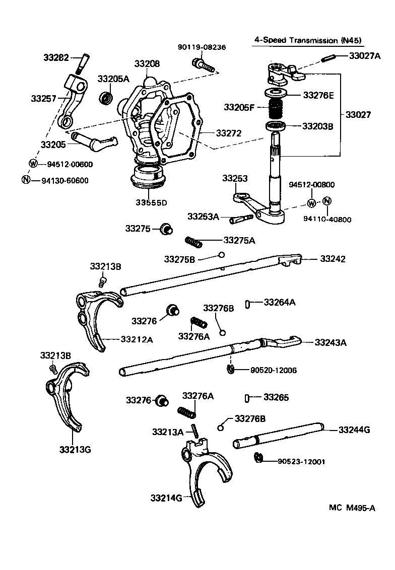  CROWN |  GEAR SHIFT FORK LEVER SHAFT MTM