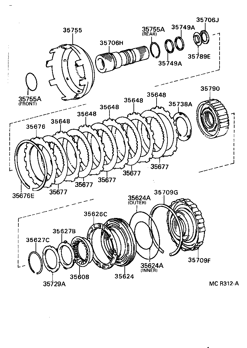  ESTIMA |  CENTER SUPPORT PLANETARY SUN GEAR ATM