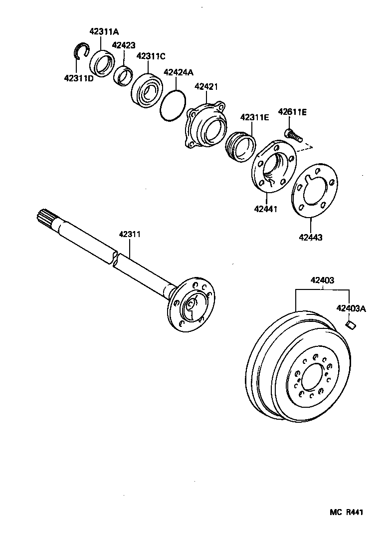  LITE TOWNACE TRUCK |  REAR AXLE SHAFT HUB