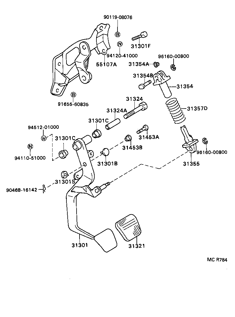  CAMRY VISTA |  CLUTCH PEDAL FLEXIBLE HOSE