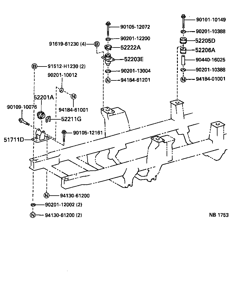  DYNA 200 TOYOACE G25 |  CAB MOUNTING BODY MOUNTING