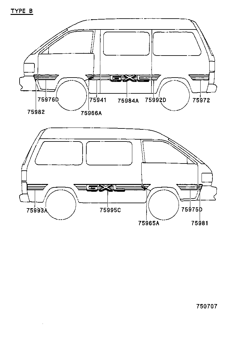  LITEACE VAN WAGON |  BODY STRIPE