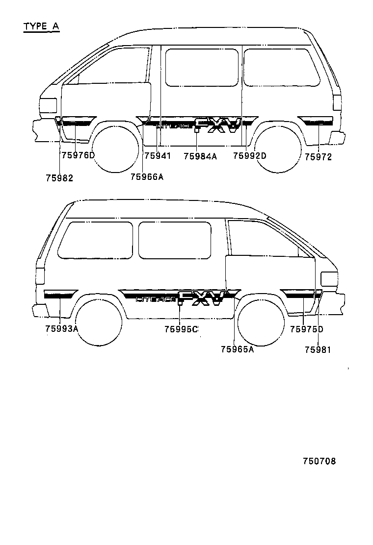  LITEACE VAN WAGON |  BODY STRIPE