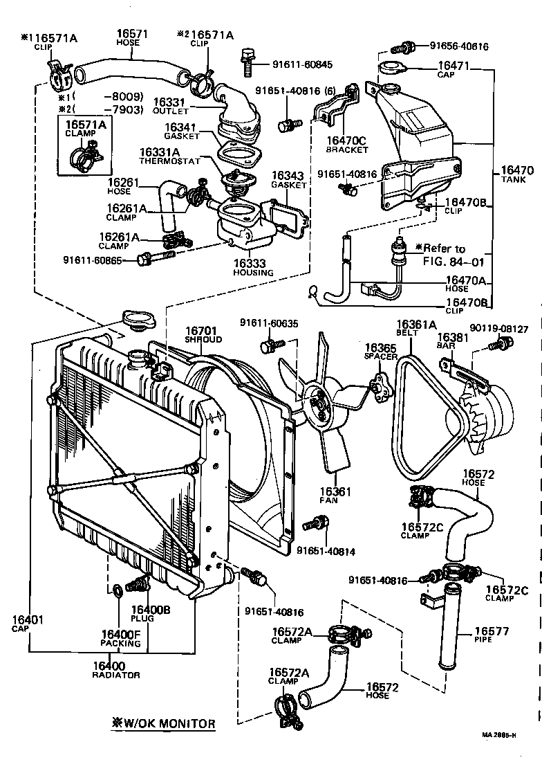  DYNA TOYOACE |  RADIATOR WATER OUTLET