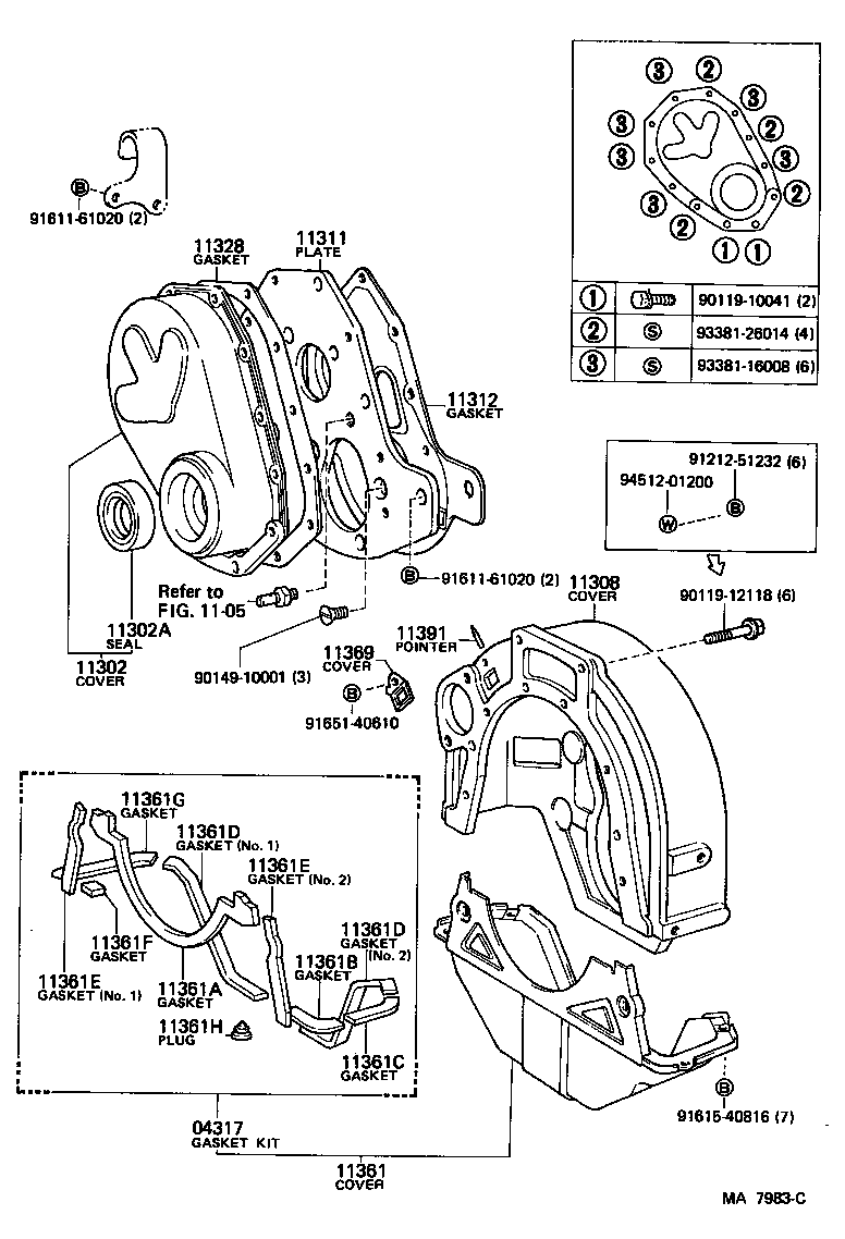  LAND CRUISER VAN |  TIMING GEAR COVER REAR END PLATE