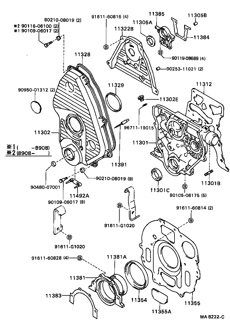  CRESTA |  TIMING GEAR COVER REAR END PLATE
