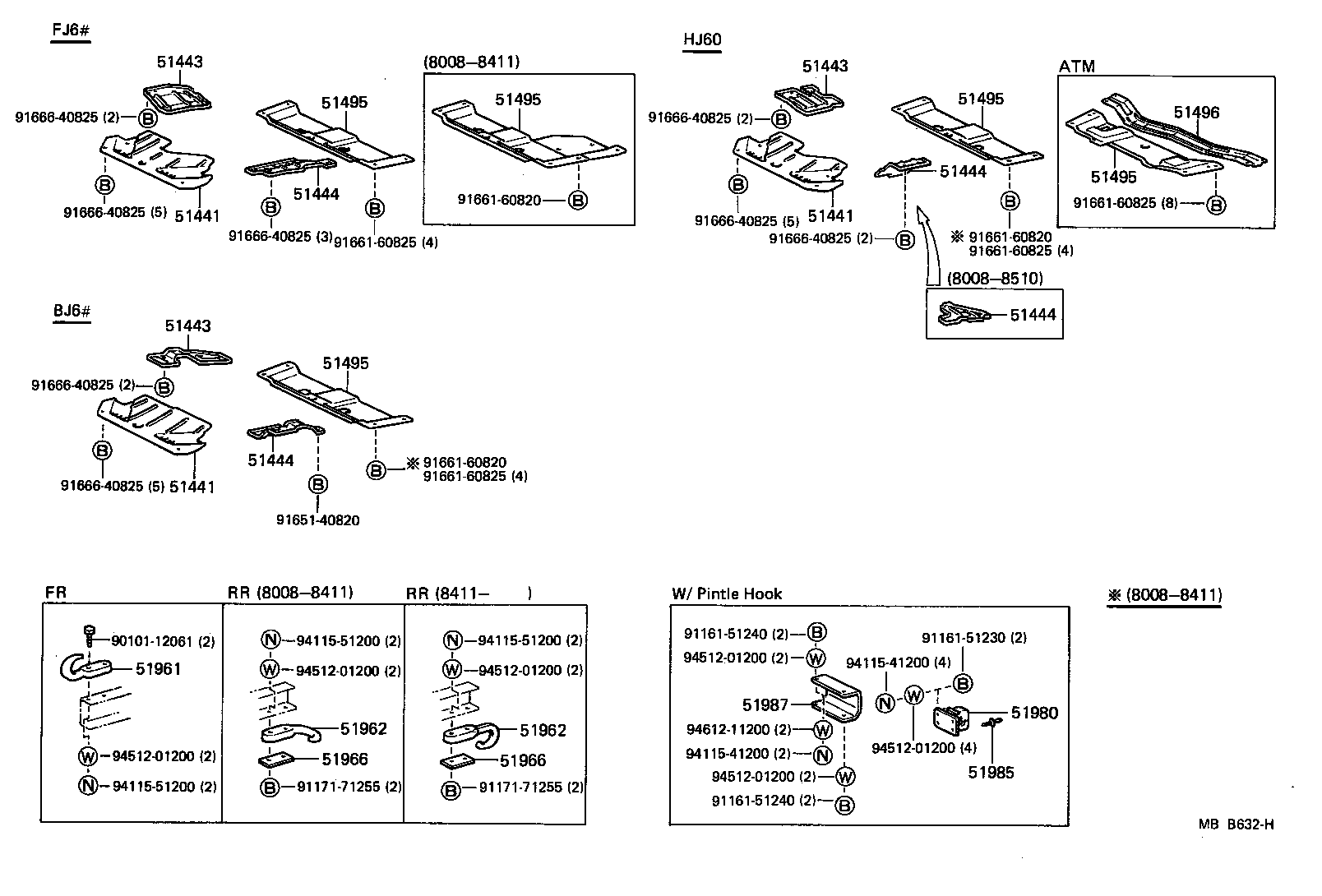  LAND CRUISER VAN |  SUSPENSION CROSSMEMBER UNDER COVER