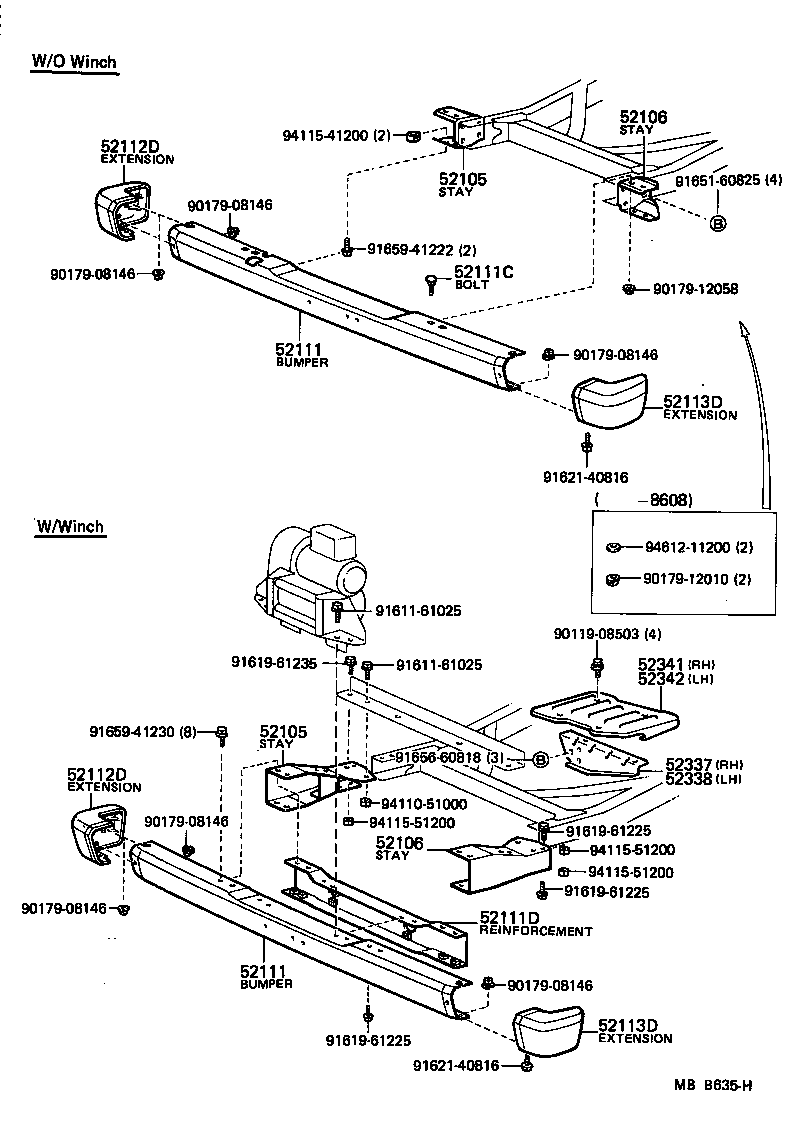  LAND CRUISER VAN |  FRONT BUMPER BUMPER STAY