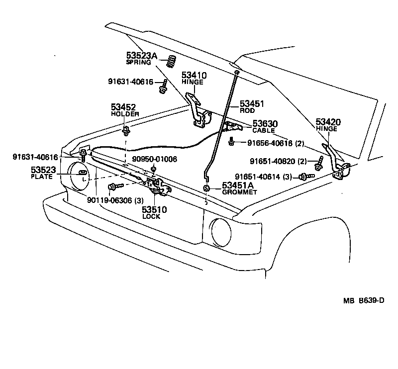  LAND CRUISER VAN |  HOOD LOCK HINGE