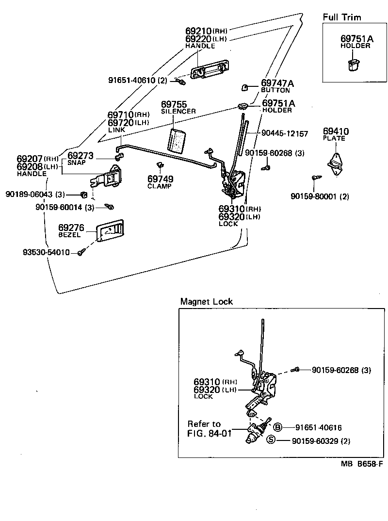  LAND CRUISER VAN |  FRONT DOOR LOCK HANDLE