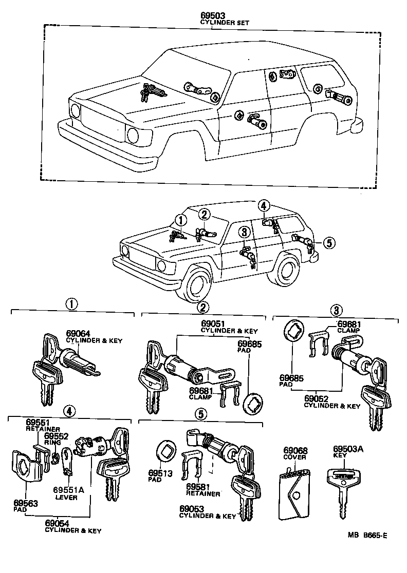  LAND CRUISER VAN |  LOCK CYLINDER SET