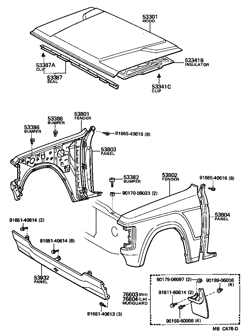  LAND CRUISER VAN |  HOOD FRONT FENDER