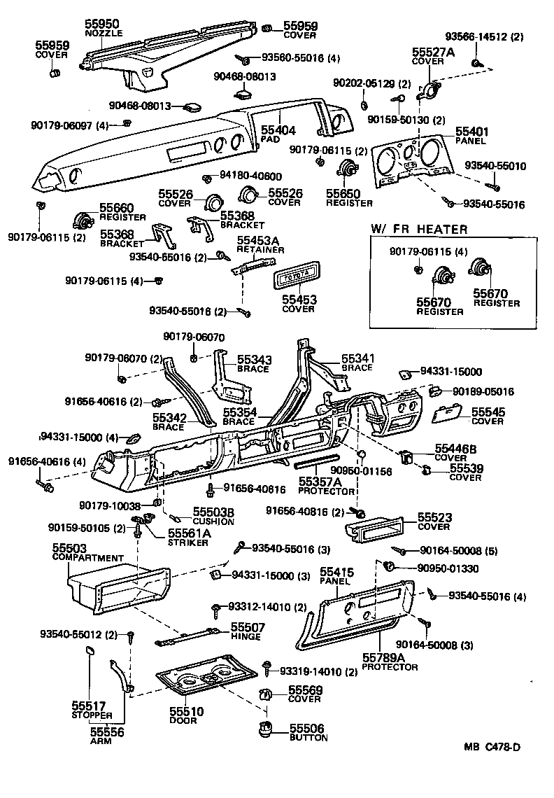  LAND CRUISER VAN |  INSTRUMENT PANEL GLOVE COMPARTMENT