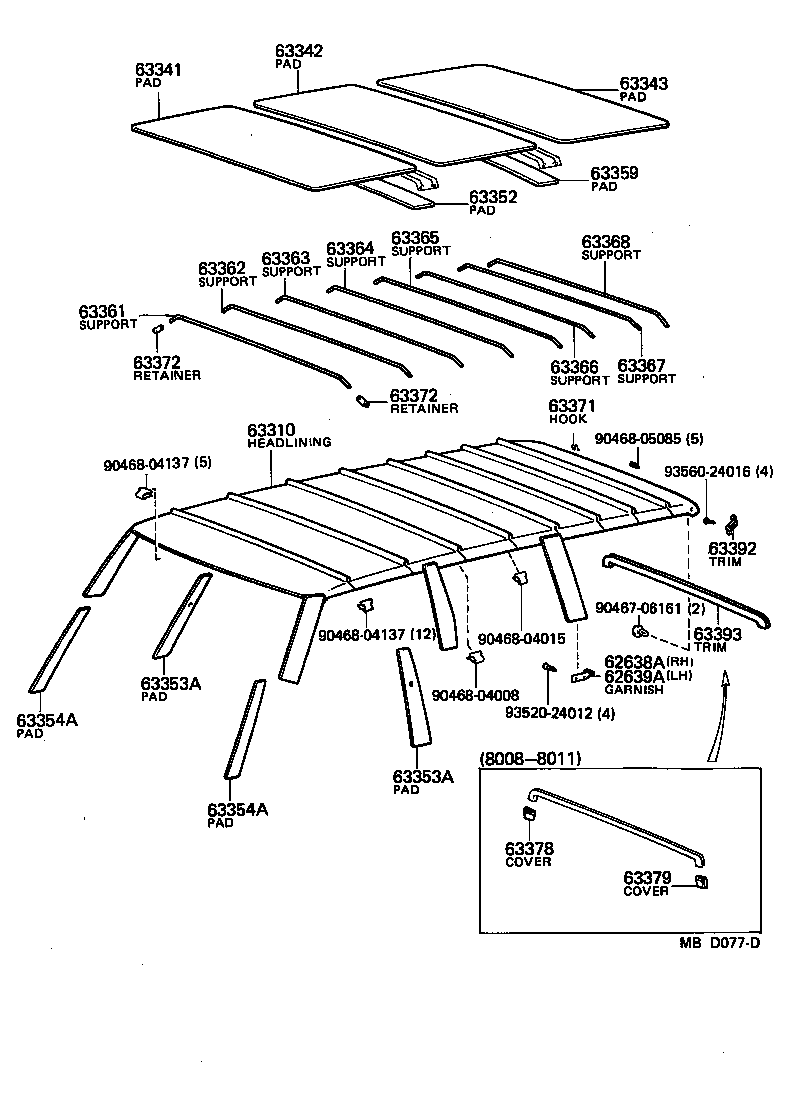  LAND CRUISER VAN |  ROOF HEADLINING SILENCER PAD
