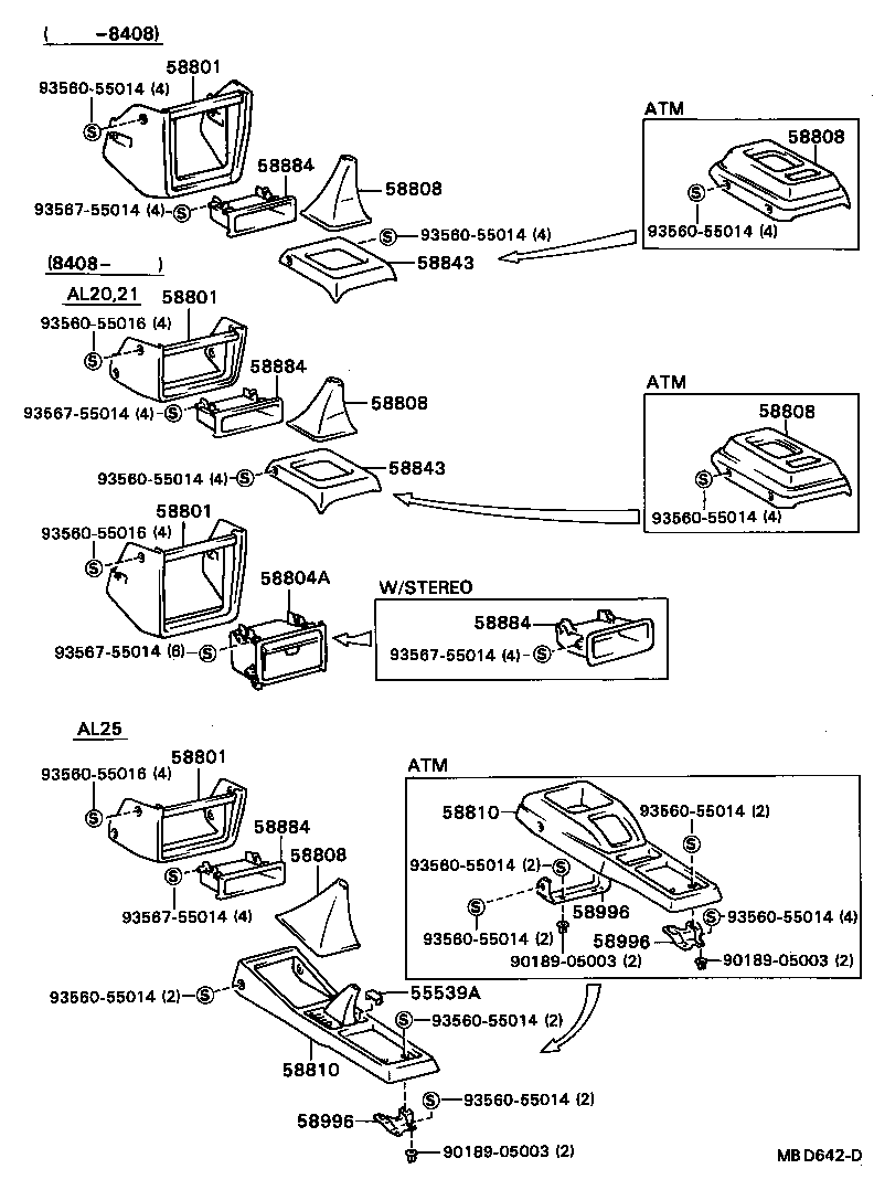  CORSA TERCEL |  CONSOLE BOX BRACKET