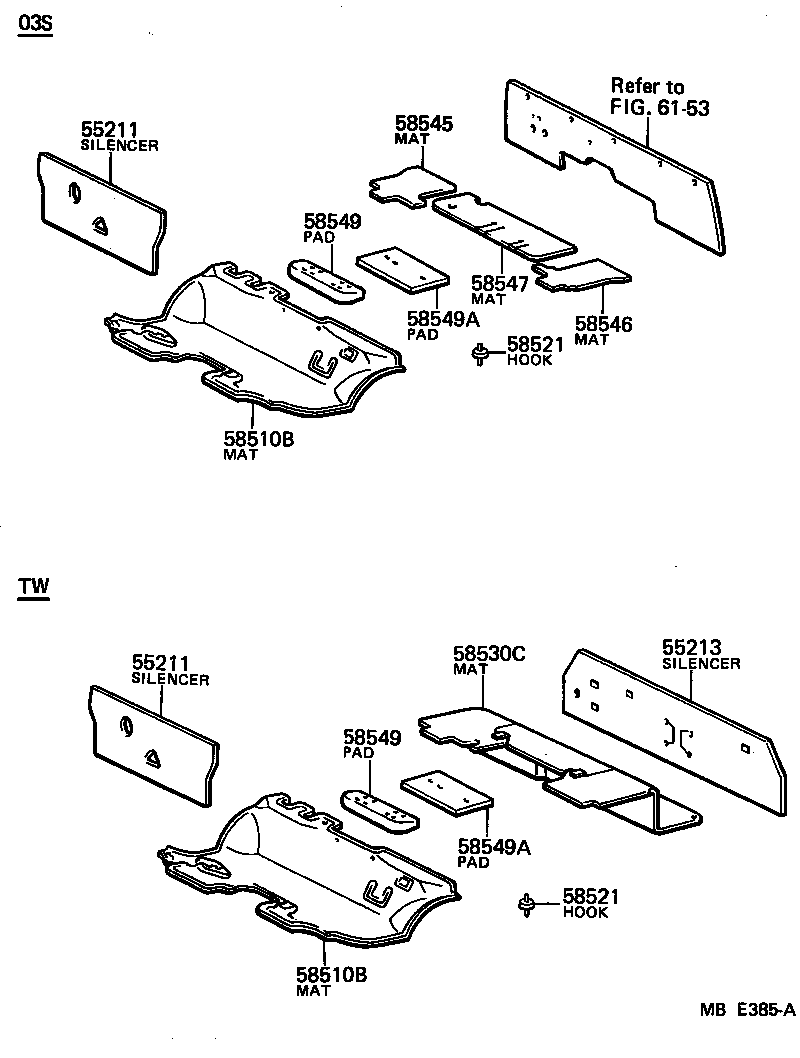  HIACE TRUCK |  FLOOR MAT SILENCER PAD