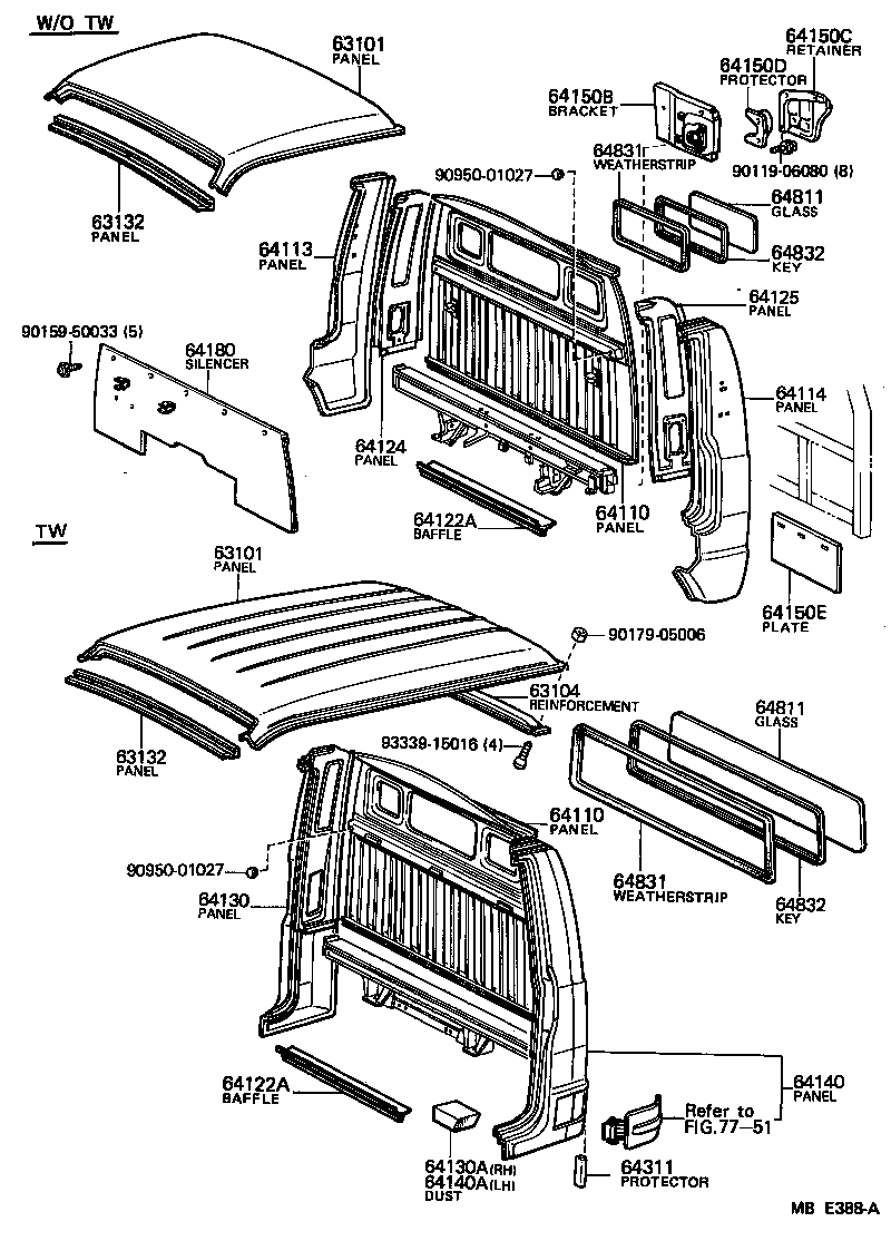  HIACE TRUCK |  ROOF PANEL BACK PANEL