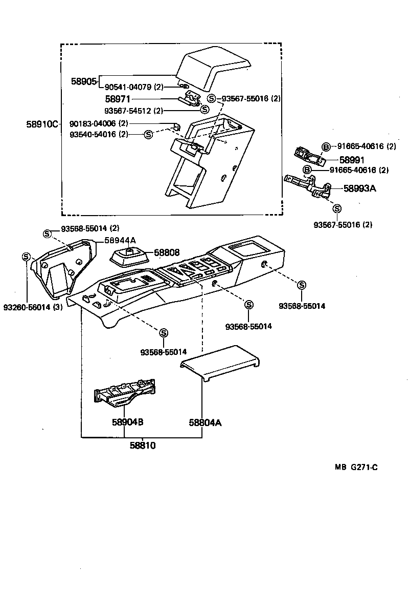  MR2 |  CONSOLE BOX BRACKET