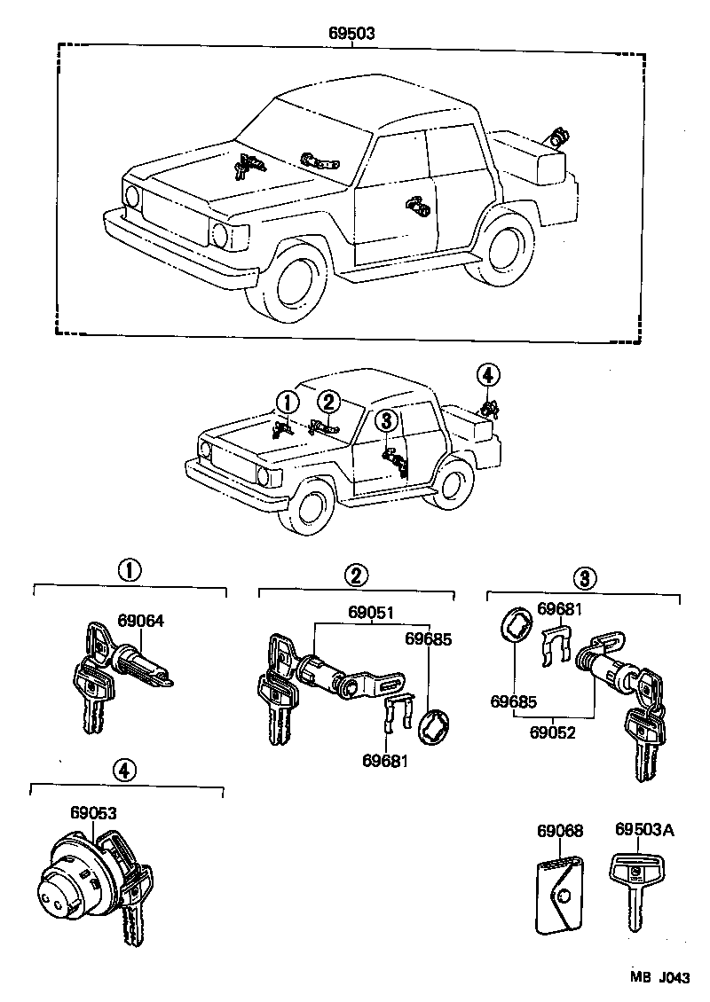  LAND CRUISER VAN |  LOCK CYLINDER SET