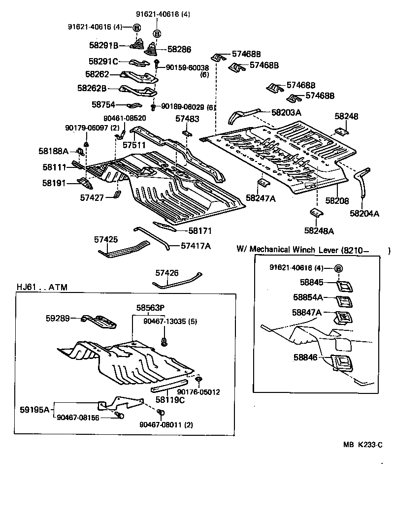  LAND CRUISER VAN |  FRONT FLOOR PANEL FRONT FLOOR MEMBER