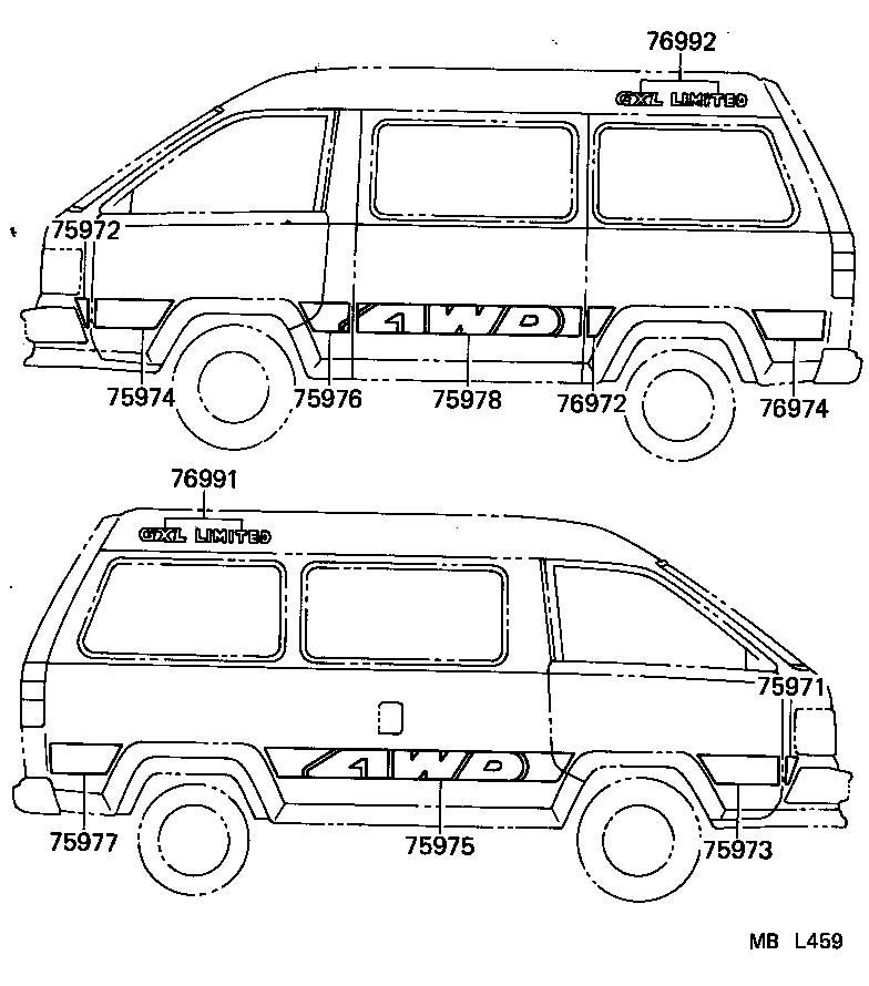  LITEACE VAN WAGON |  BODY STRIPE