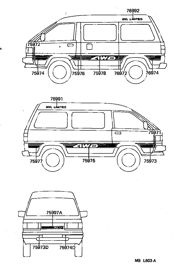  LITEACE VAN WAGON |  BODY STRIPE