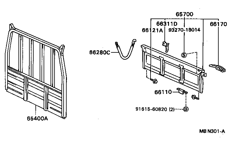  DYNA TOYOACE |  REAR BODY GUARD FRAME TAIL GATE