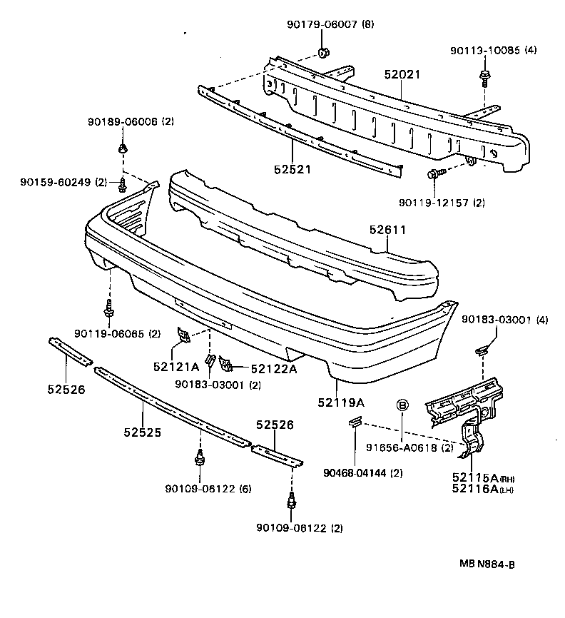  CAMRY VISTA |  FRONT BUMPER BUMPER STAY