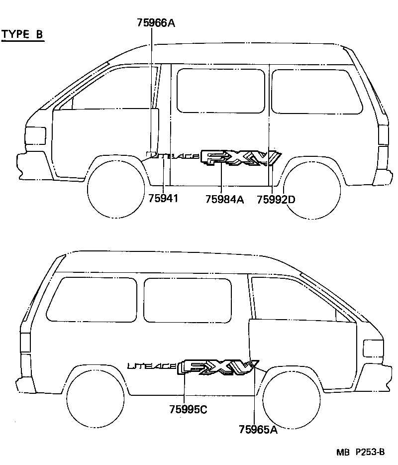  LITEACE VAN WAGON |  BODY STRIPE