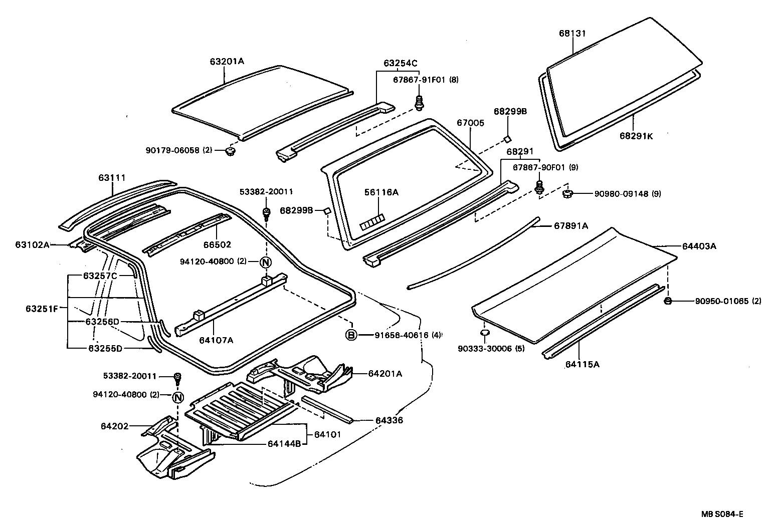  SOARER |  ROOF PANEL BACK WINDOW GLASS