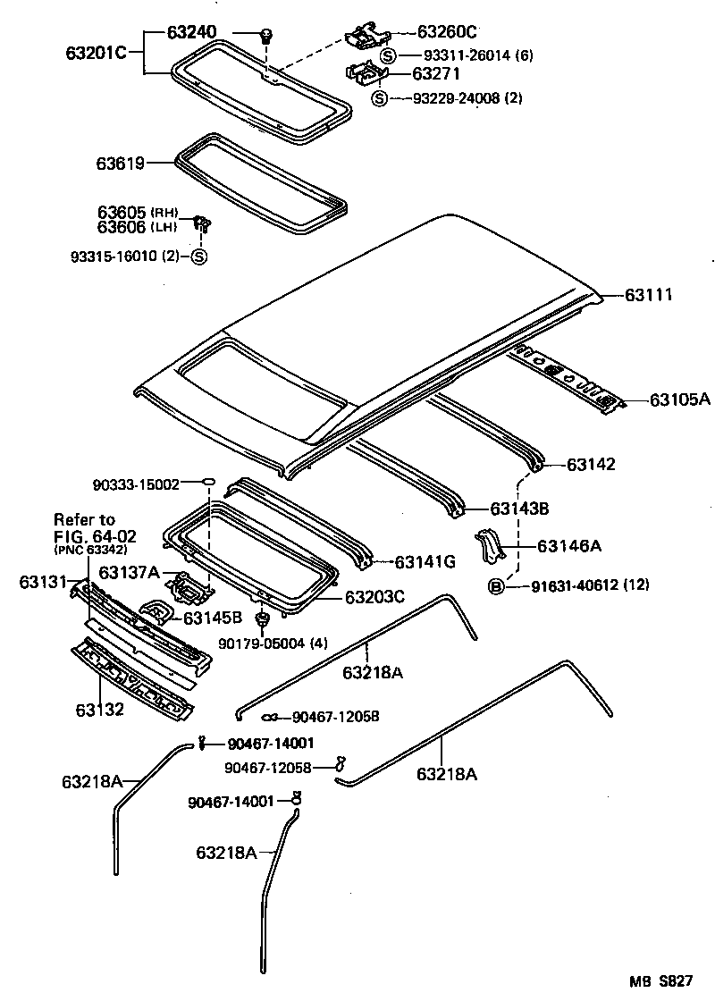  CROWN |  ROOF PANEL BACK WINDOW GLASS