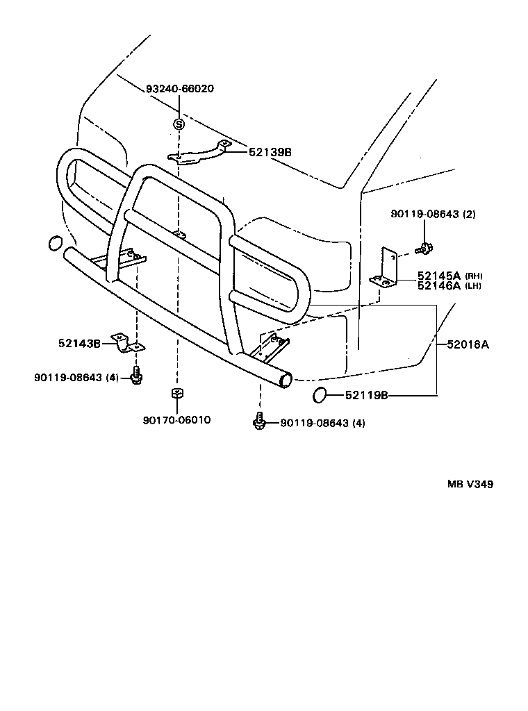  LITEACE VAN WAGON |  FRONT BUMPER BUMPER STAY