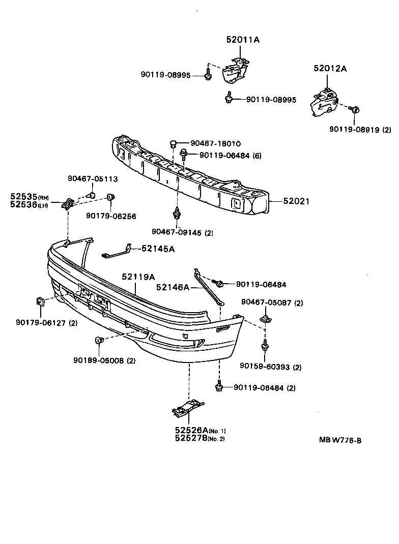  CAMRY VISTA |  FRONT BUMPER BUMPER STAY