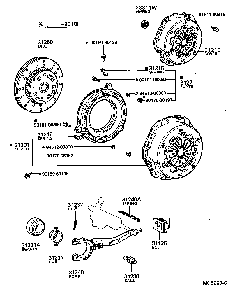  DYNA TOYOACE |  CLUTCH RELEASE FORK