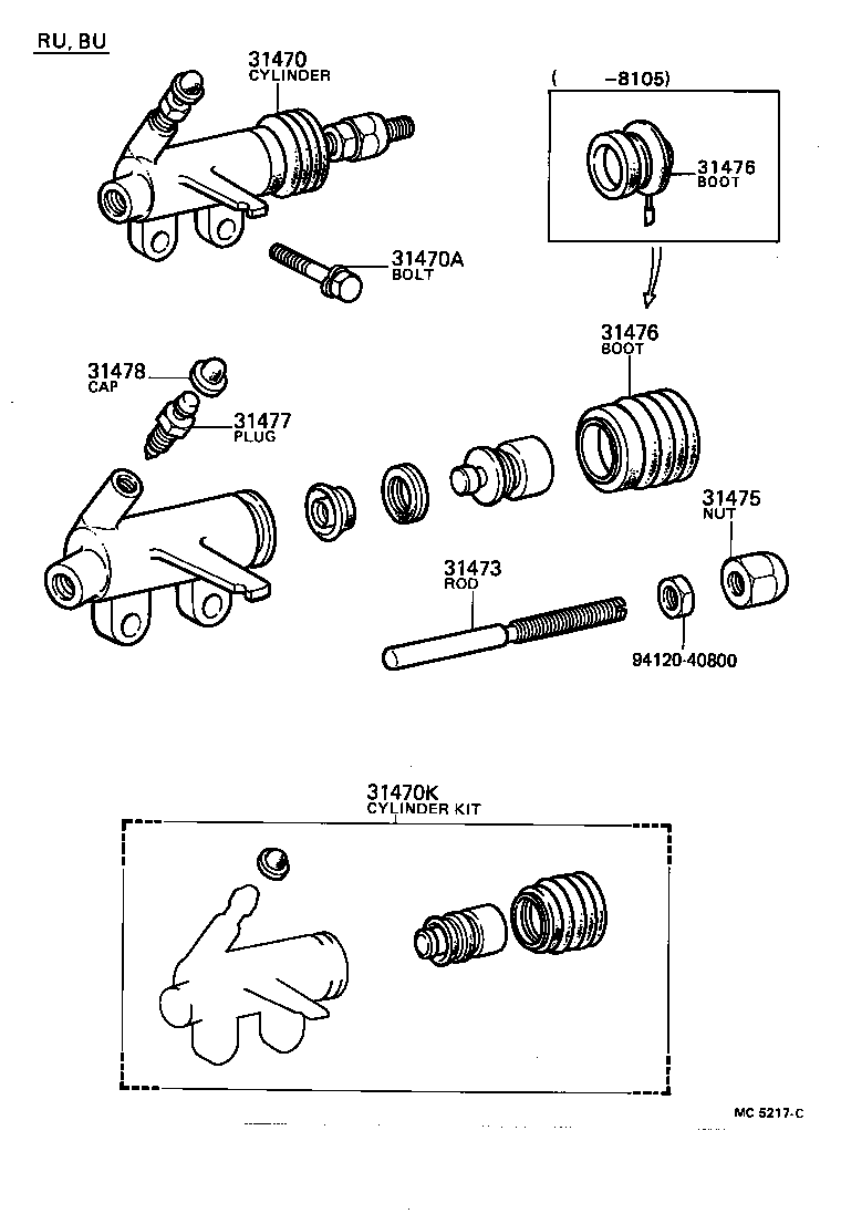  DYNA TOYOACE |  CLUTCH RELEASE CYLINDER