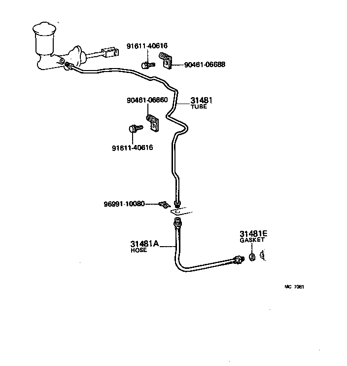  LAND CRUISER 40 |  CLUTCH PEDAL FLEXIBLE HOSE