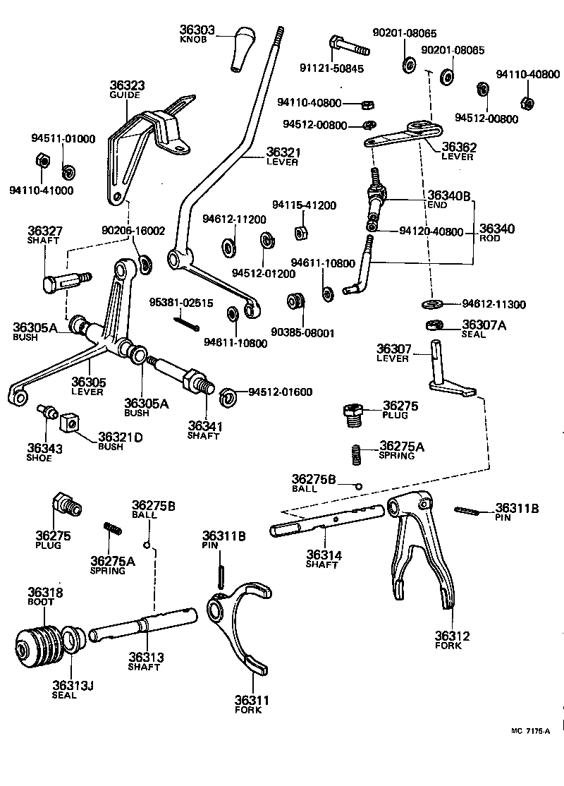  LAND CRUISER VAN |  TRANSFER LEVER SHIFT ROD