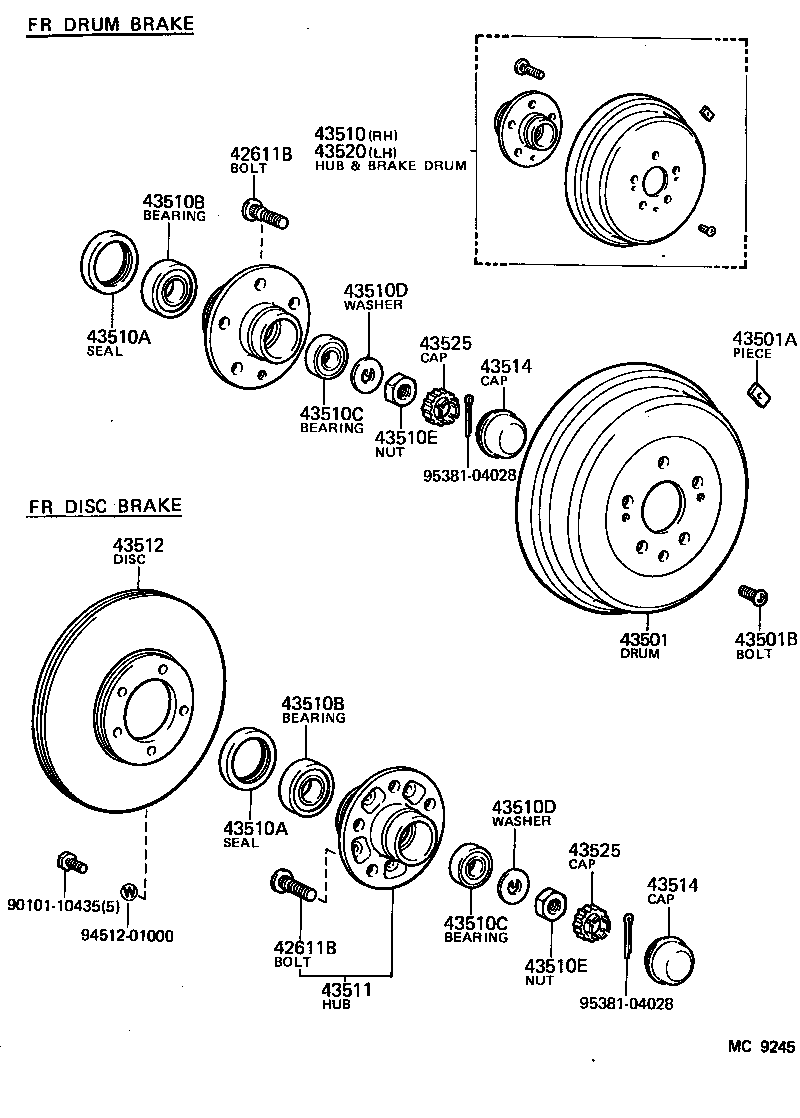  HIACE TRUCK |  FRONT AXLE HUB