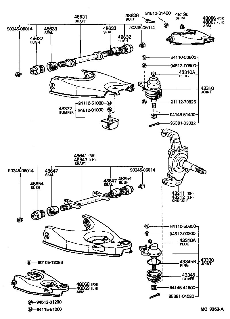  HIACE TRUCK |  FRONT AXLE ARM STEERING KNUCKLE