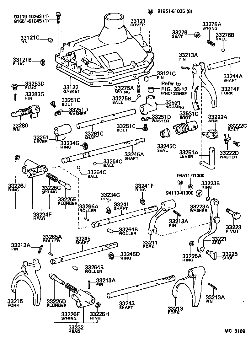  LAND CRUISER VAN |  GEAR SHIFT FORK LEVER SHAFT MTM