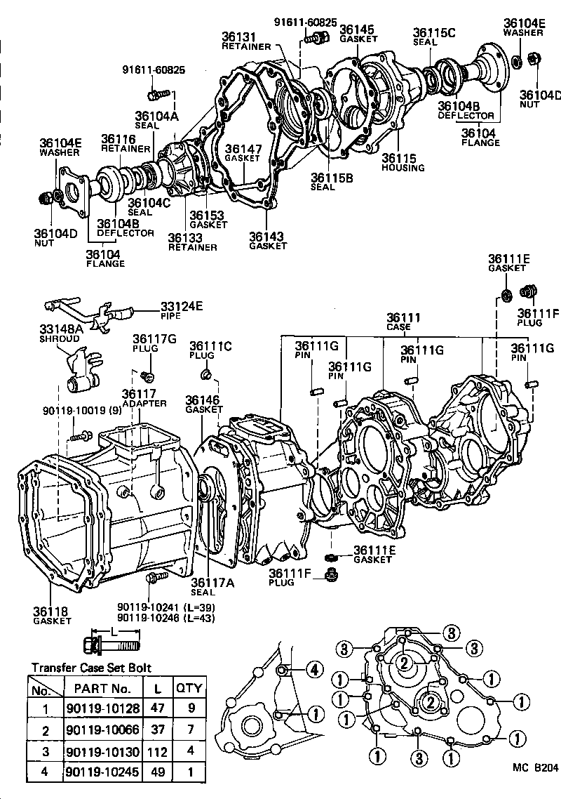  HILUX |  TRANSFER CASE EXTENSION HOUSING