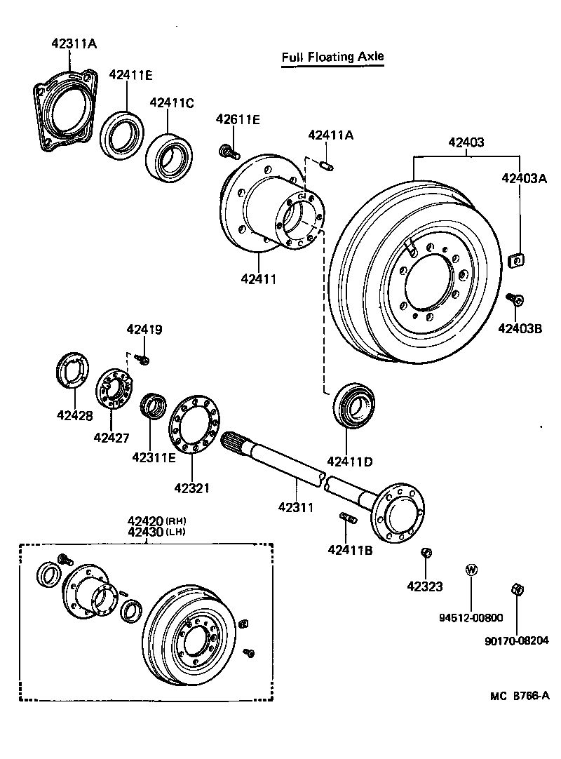  LAND CRUISER S T H T |  REAR AXLE SHAFT HUB