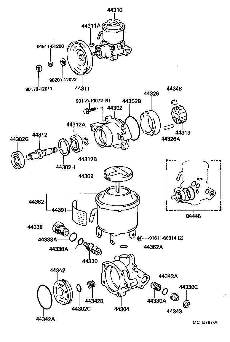  LAND CRUISER VAN |  VANE PUMP RESERVOIR POWER STEERING