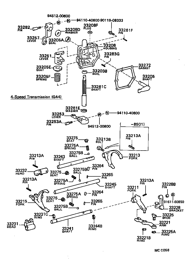  HILUX |  GEAR SHIFT FORK LEVER SHAFT MTM