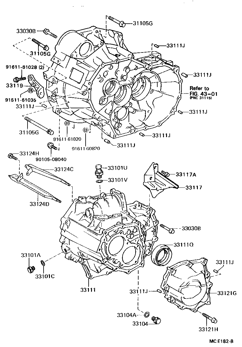  CAMRY VISTA |  CLUTCH HOUSING TRANSMISSION CASE MTM