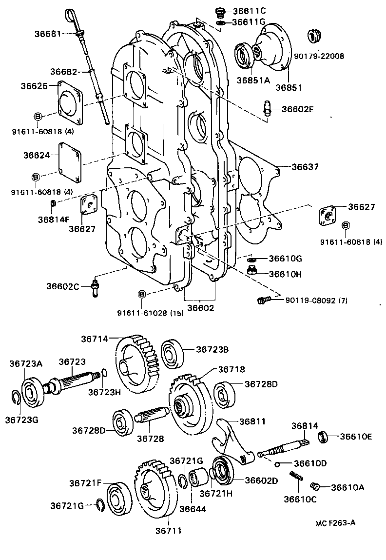  DYNA TOYOACE |  POWER TAKE OFF CASE GEAR