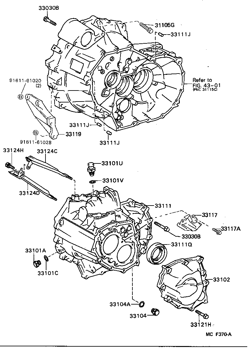  CAMRY VISTA |  CLUTCH HOUSING TRANSMISSION CASE MTM