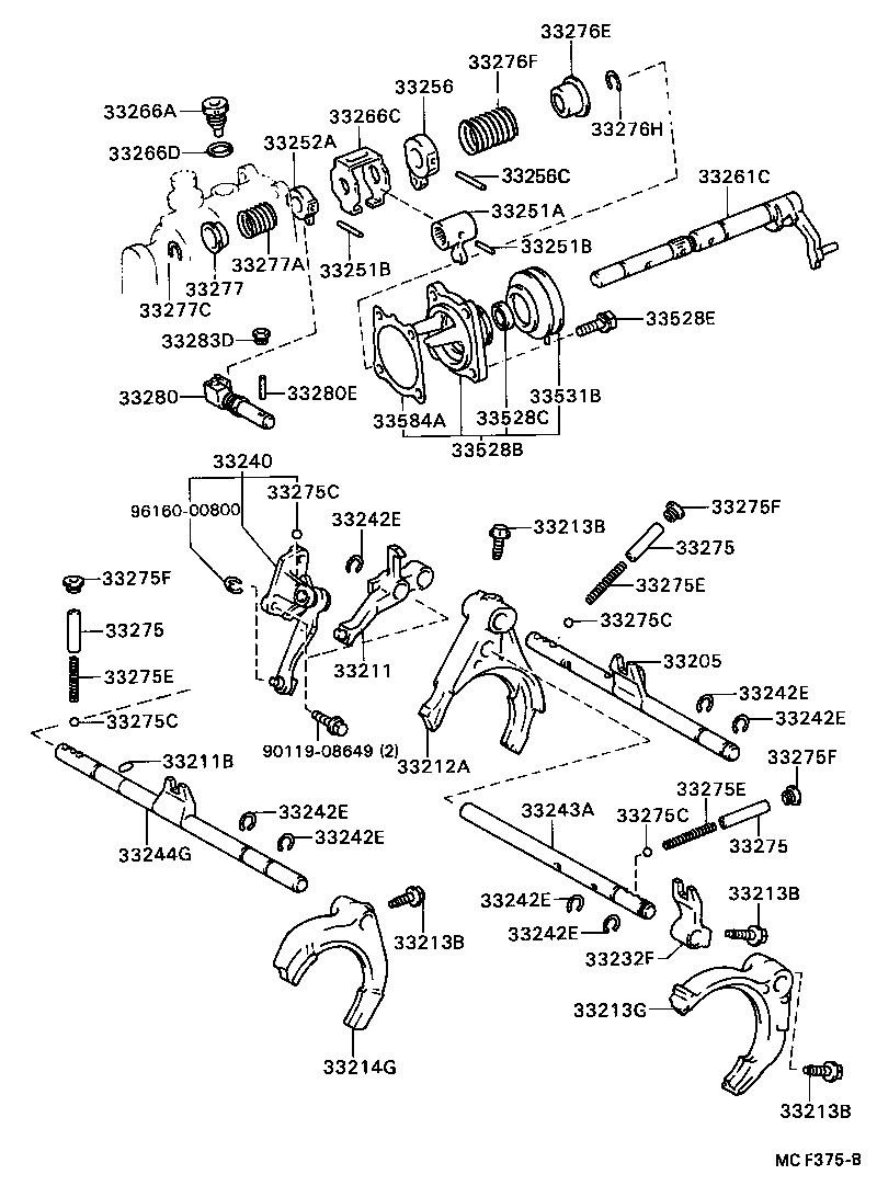  CELICA |  GEAR SHIFT FORK LEVER SHAFT MTM